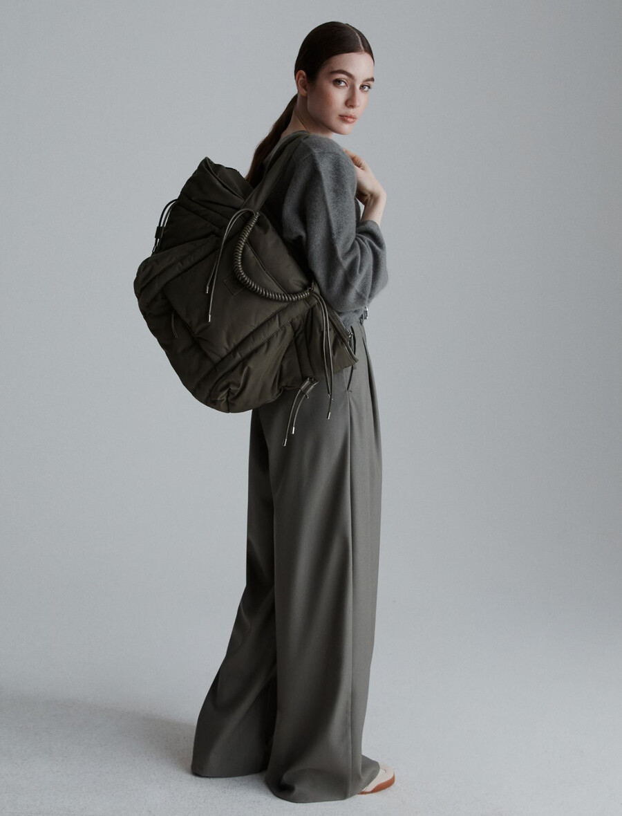 vikend torba z dvojnim ročajem - olivno zelena