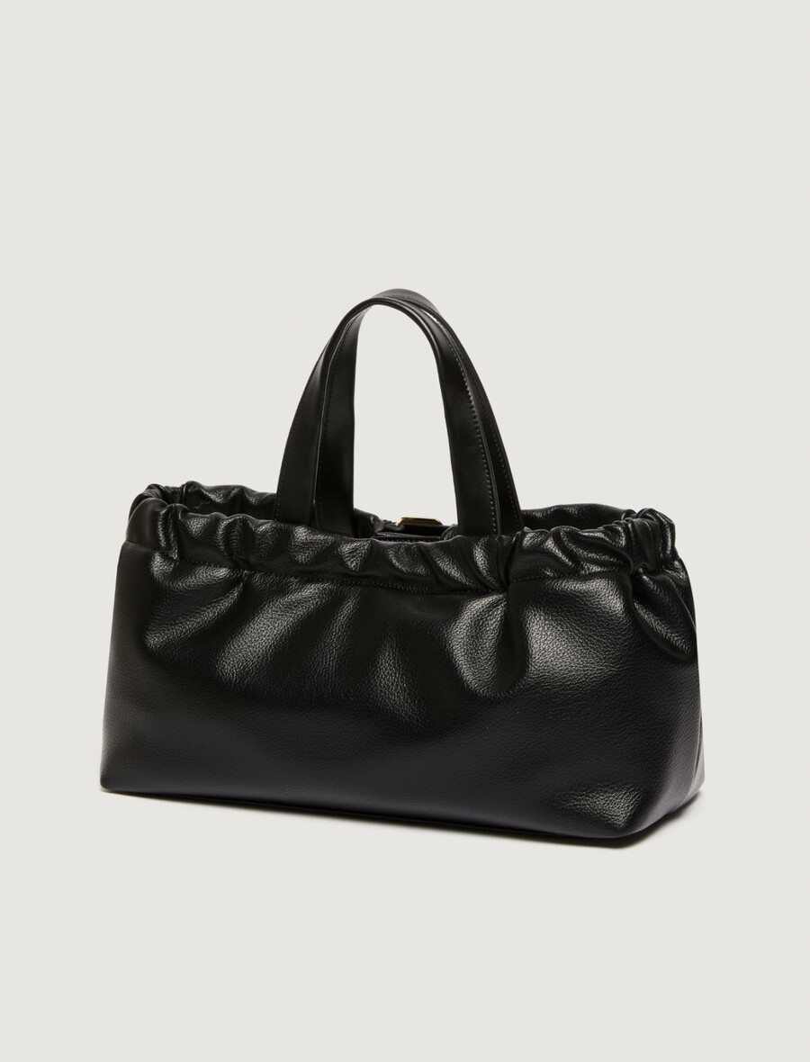 vodoravna torba s trakom - Črna