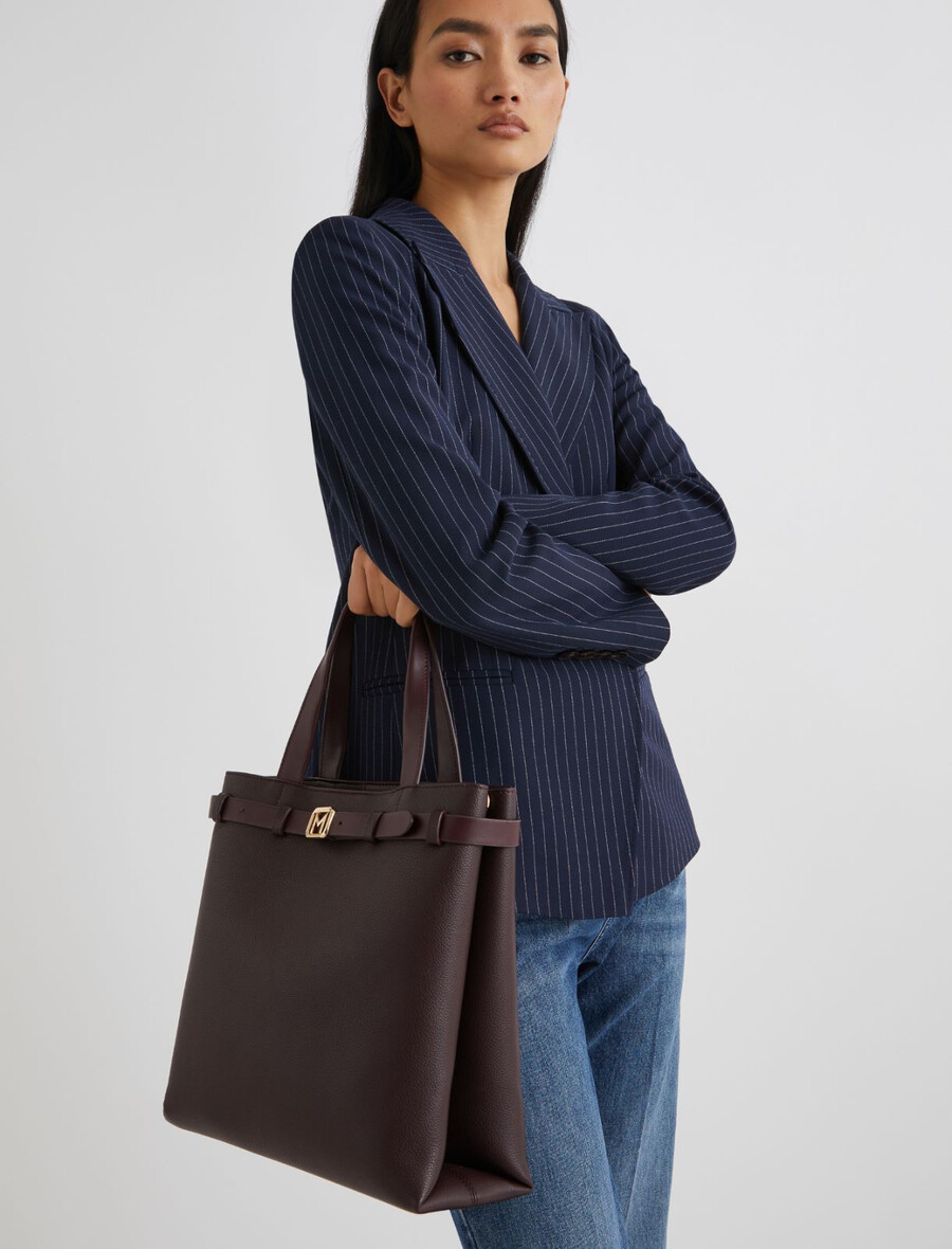 navpična torba z naramnico - temna maŠna