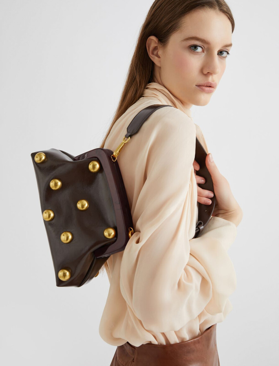 majhna usnjena torbica - temna loka