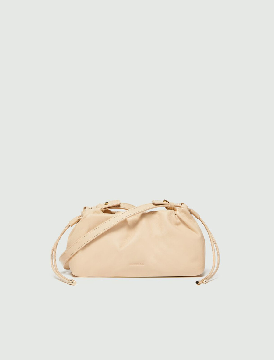 torba iz nestrukturiranega napa usnja - pudrasta