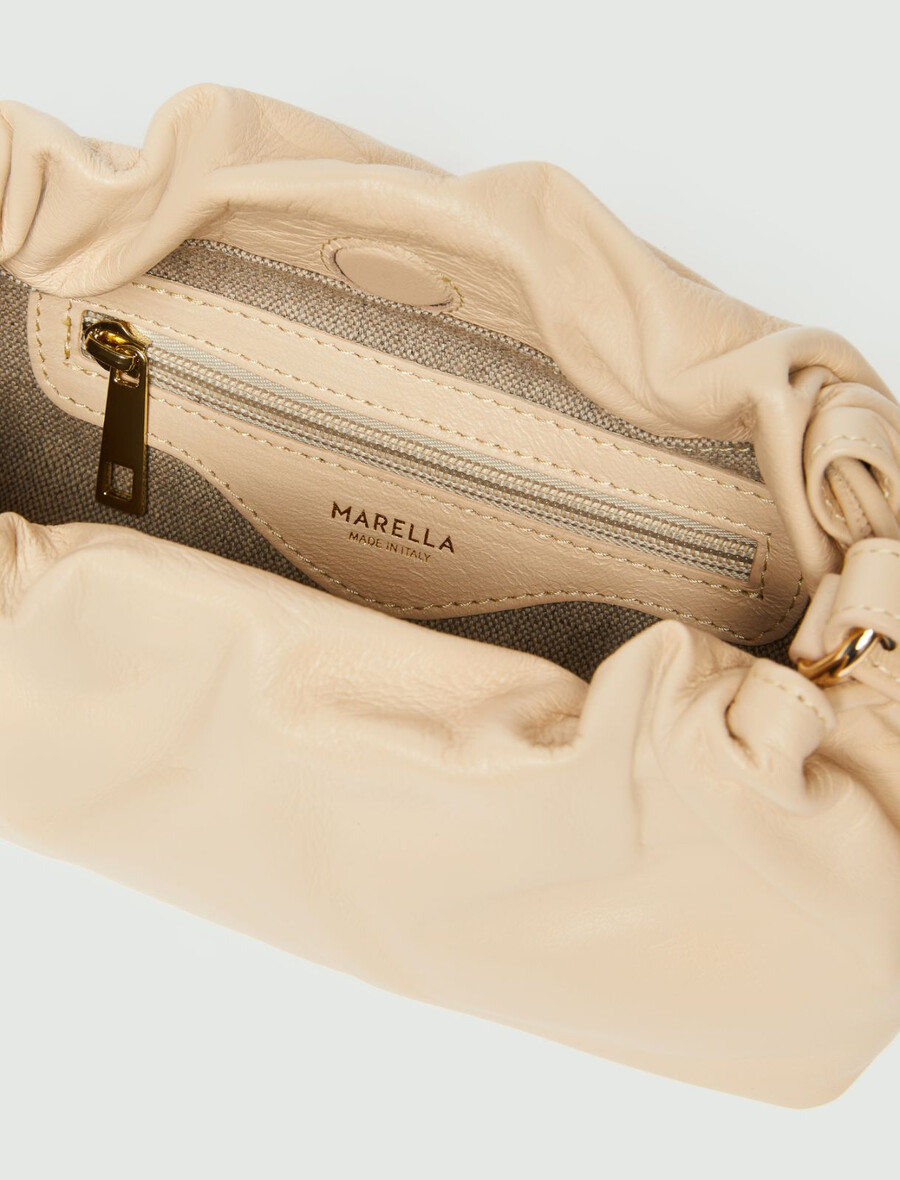 torba iz nestrukturiranega napa usnja - pudrasta