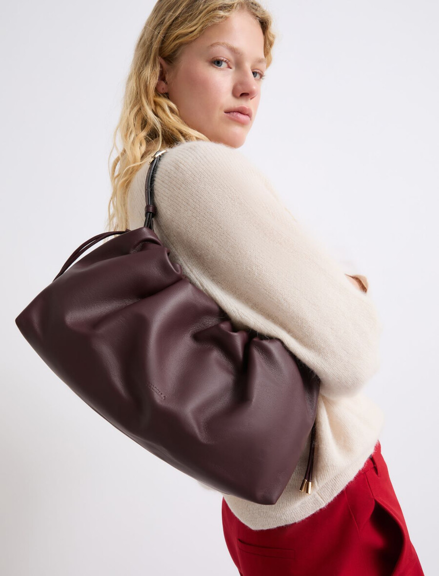 torbica iz napa usnja - bordo