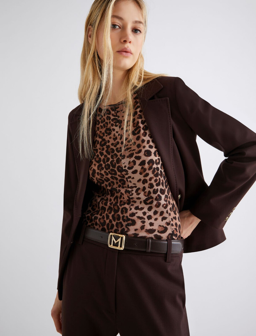 pas z zlato zaponko - dark bown