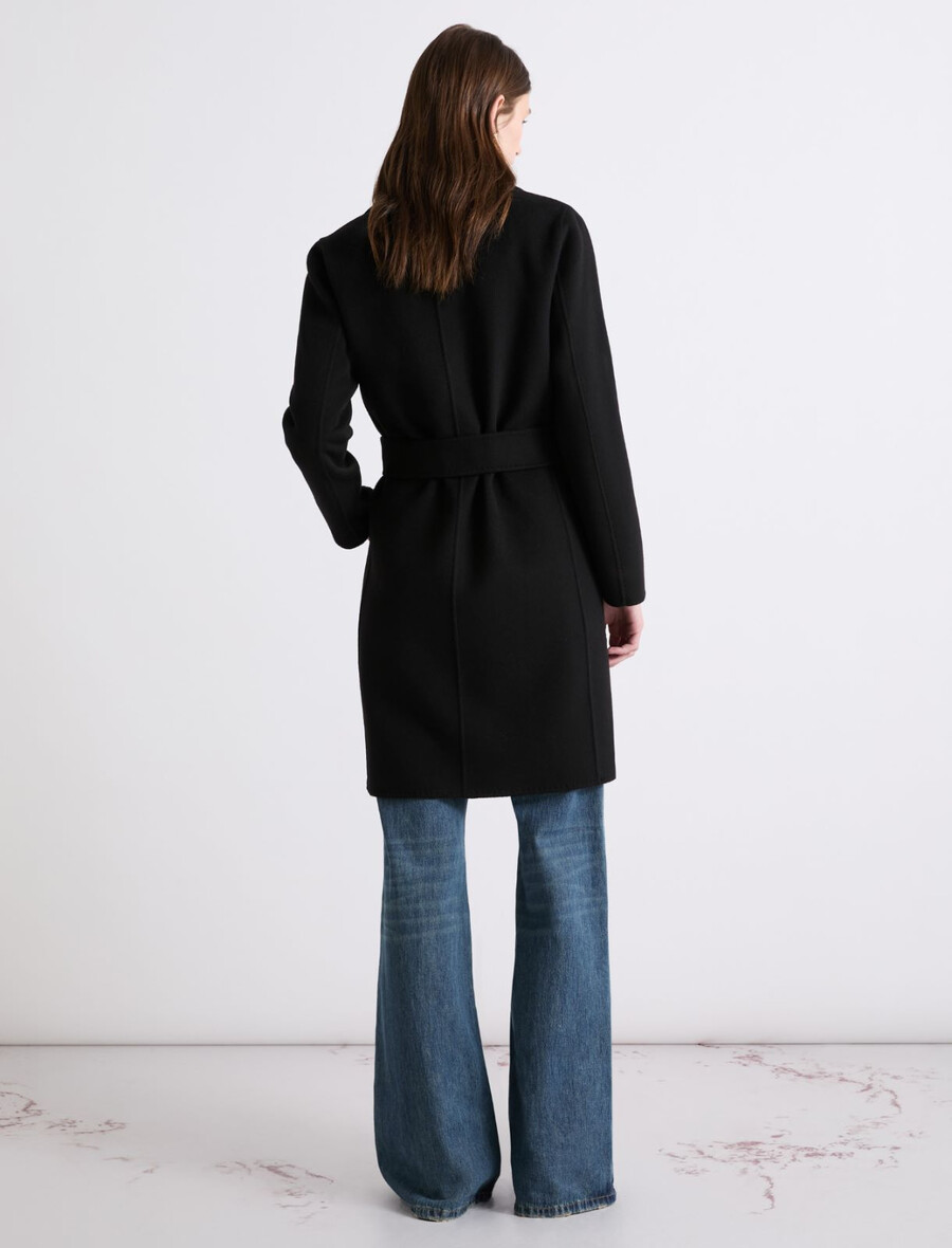 enoredni dvodelni platneni plašč - Črn