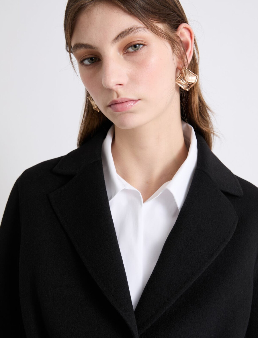 enoredni dvodelni platneni plašč - Črn