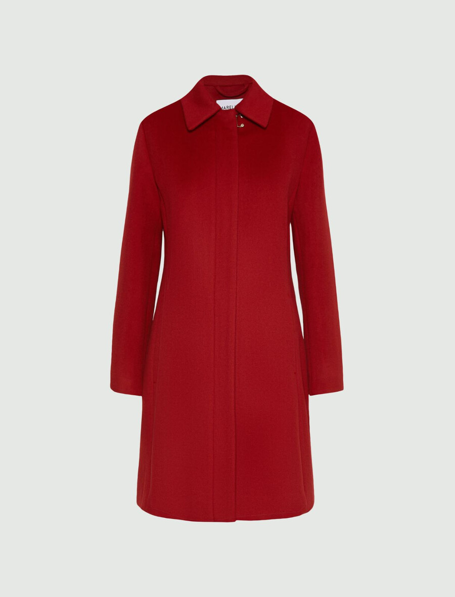 plašč s srajčnim ovratnikom - rdeČ
