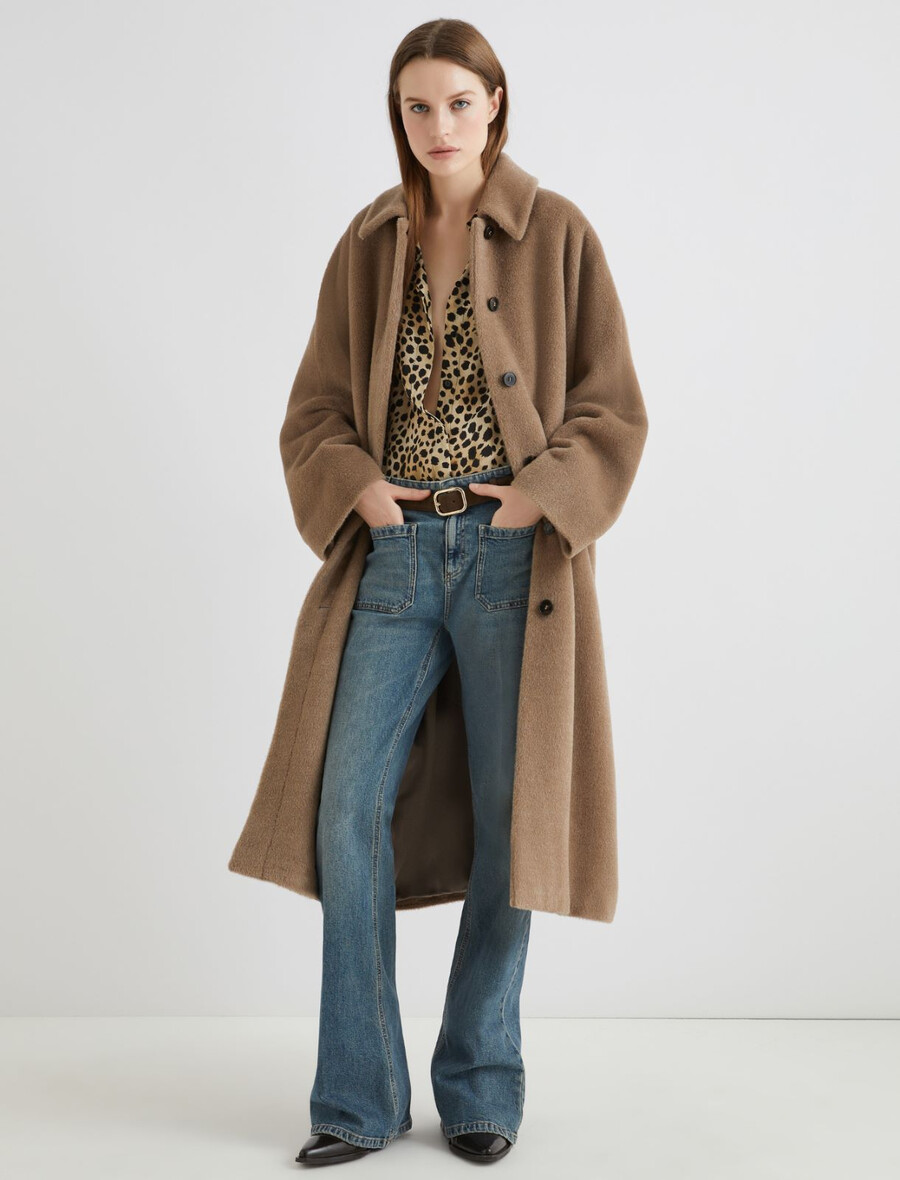 prevelik plašč iz alpake - turtledove