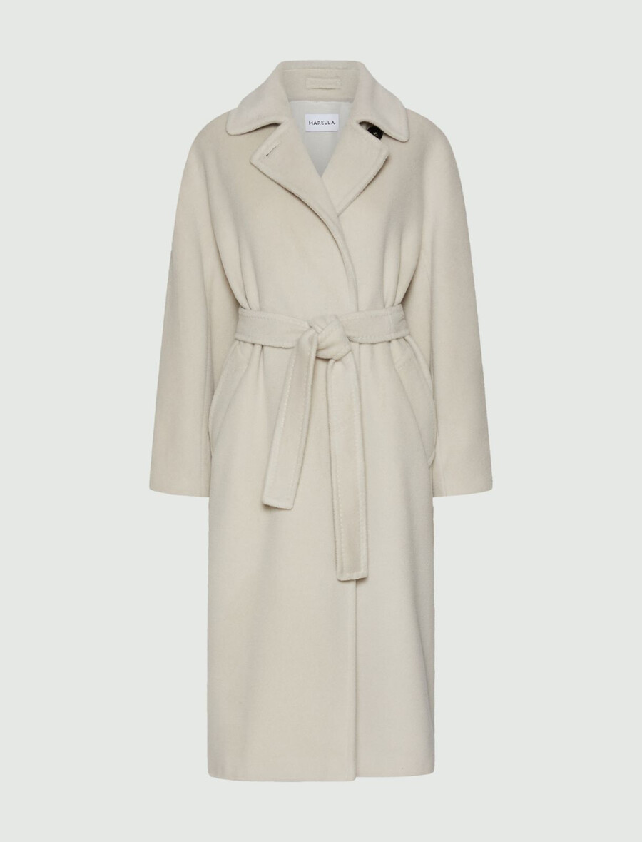 dvoredni plašč iz bobrovega blaga - biserno siva