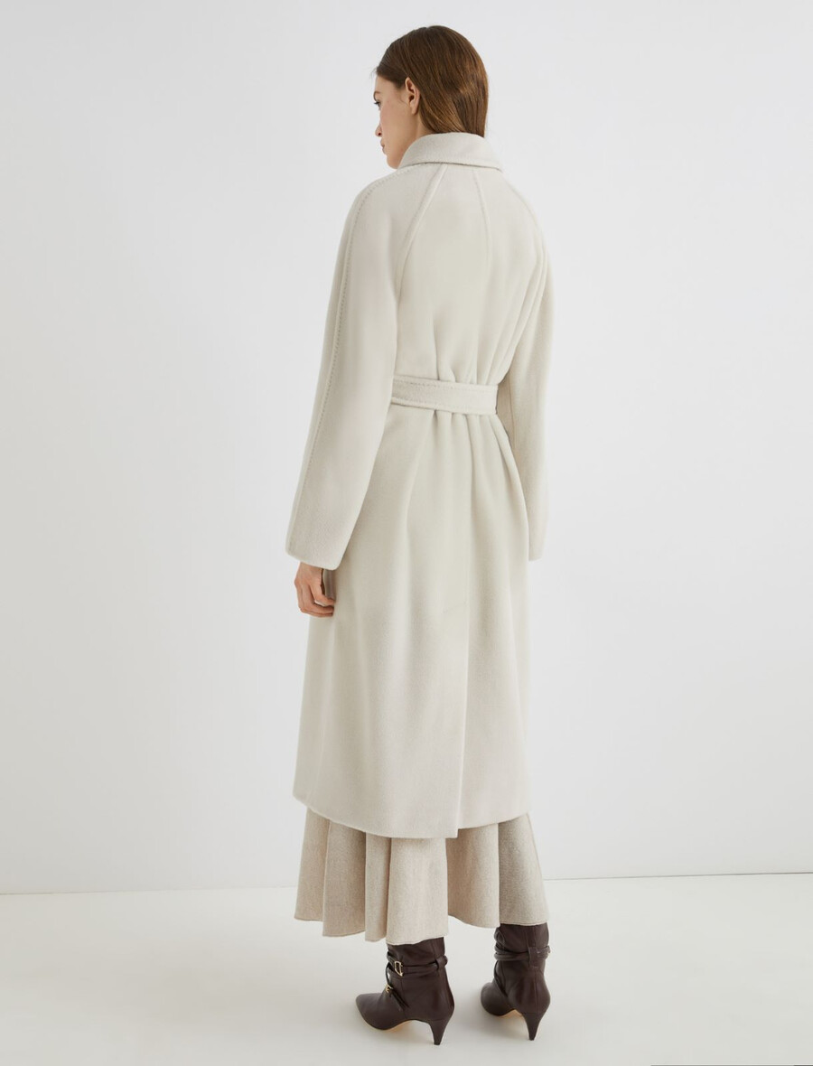 dvoredni plašč iz bobrovega blaga - biserno siva