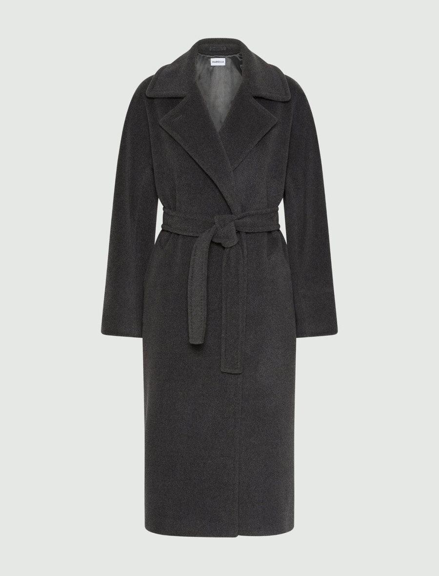 dvoredni plašč iz bobrovega blaga - melange grey