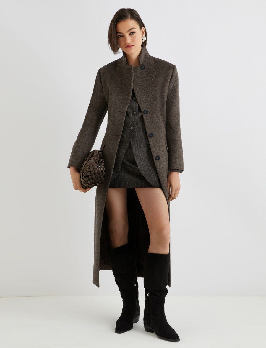 enoredni plašč - rjav