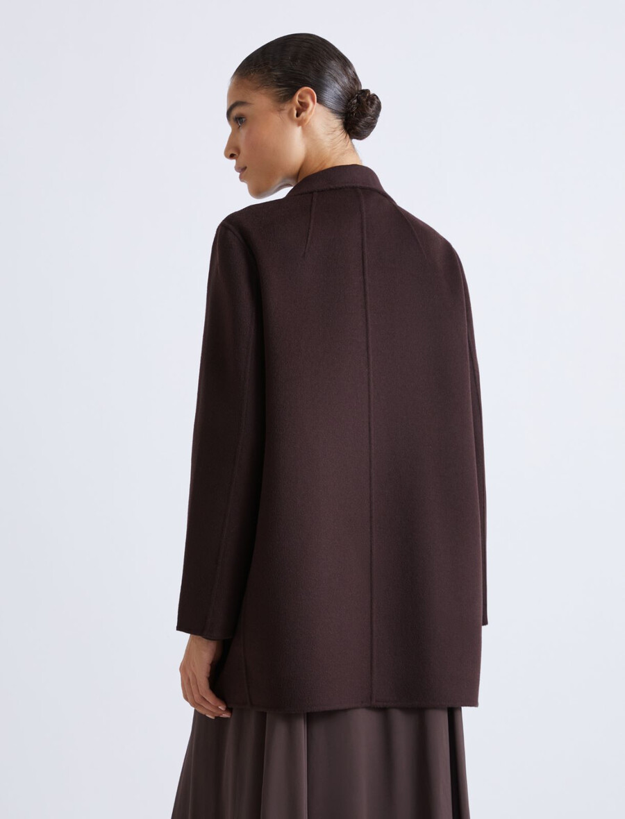 dvostranska jakna iz čiste volne - rjava