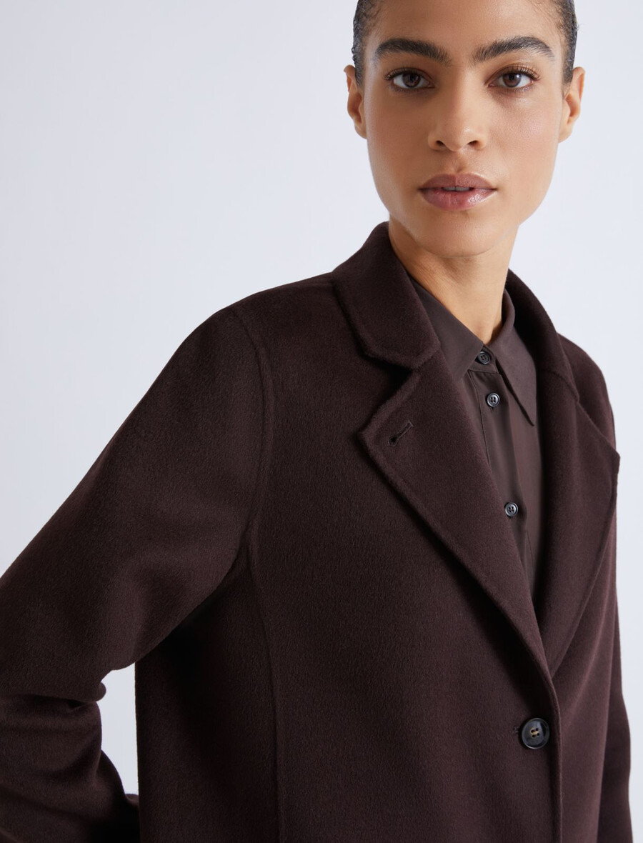 dvostranska jakna iz čiste volne - rjava