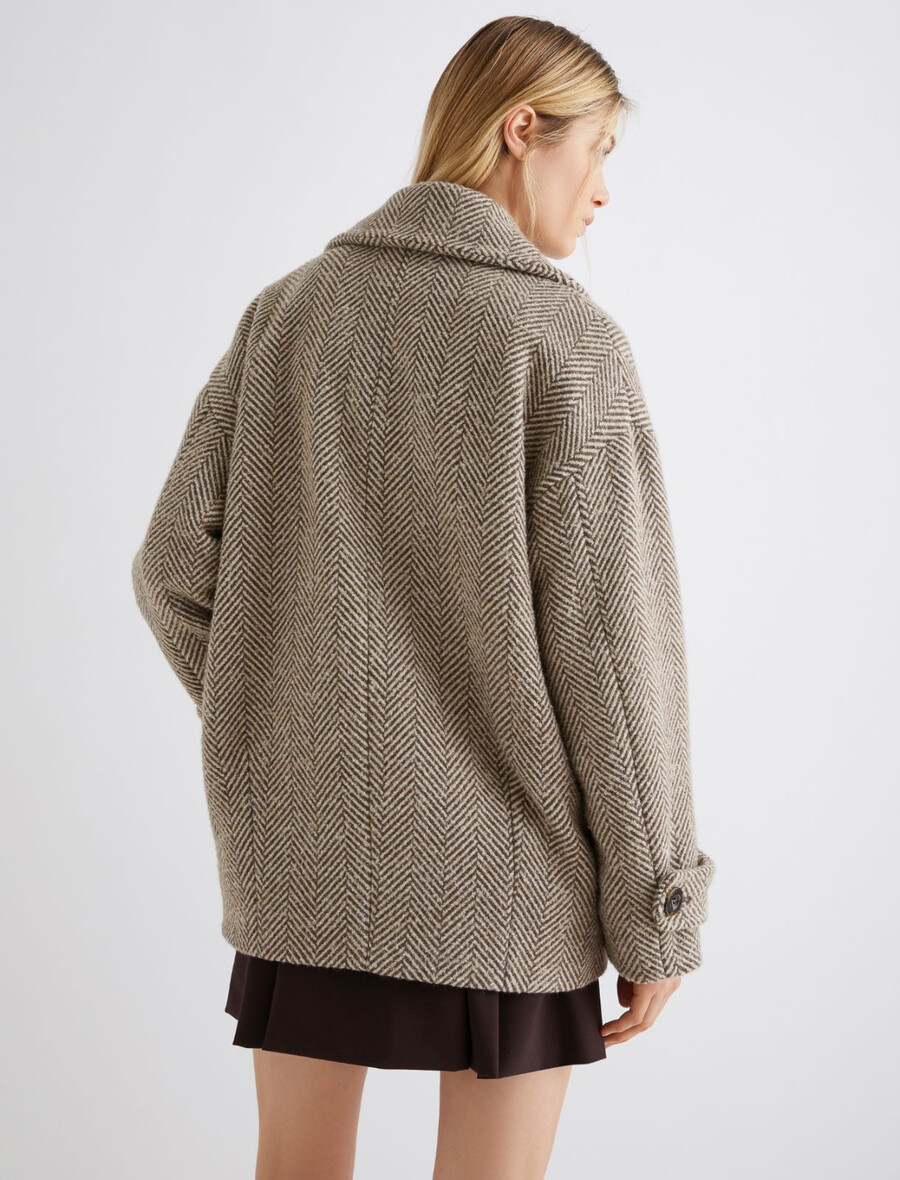 raven kroj iz debele volnene mešanice - mud