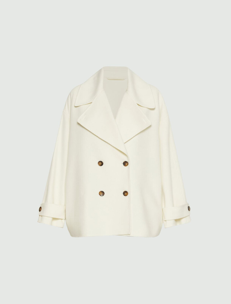 volnena debela jakna - bela