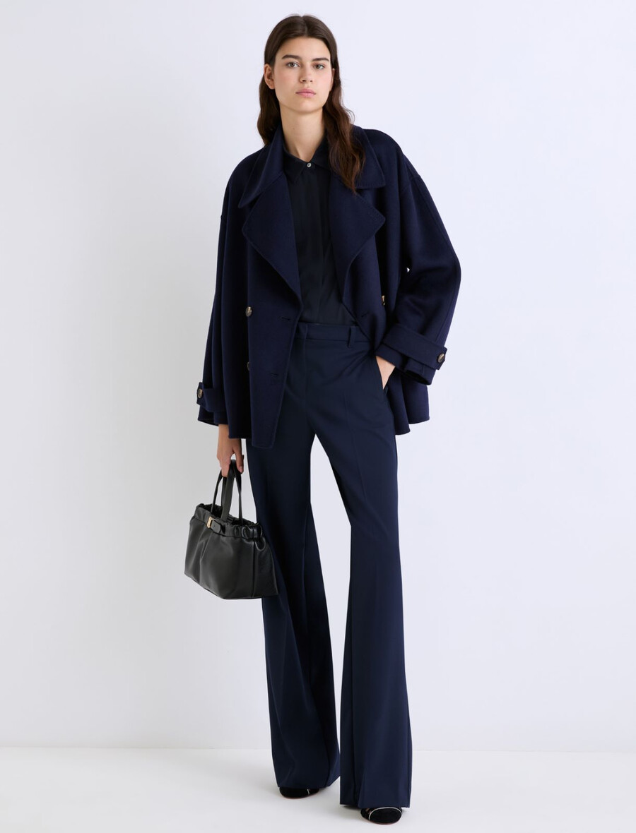 volnena debela jakna - temno modra