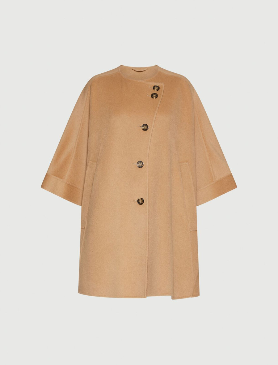 pelerina iz mešanice volne - camel