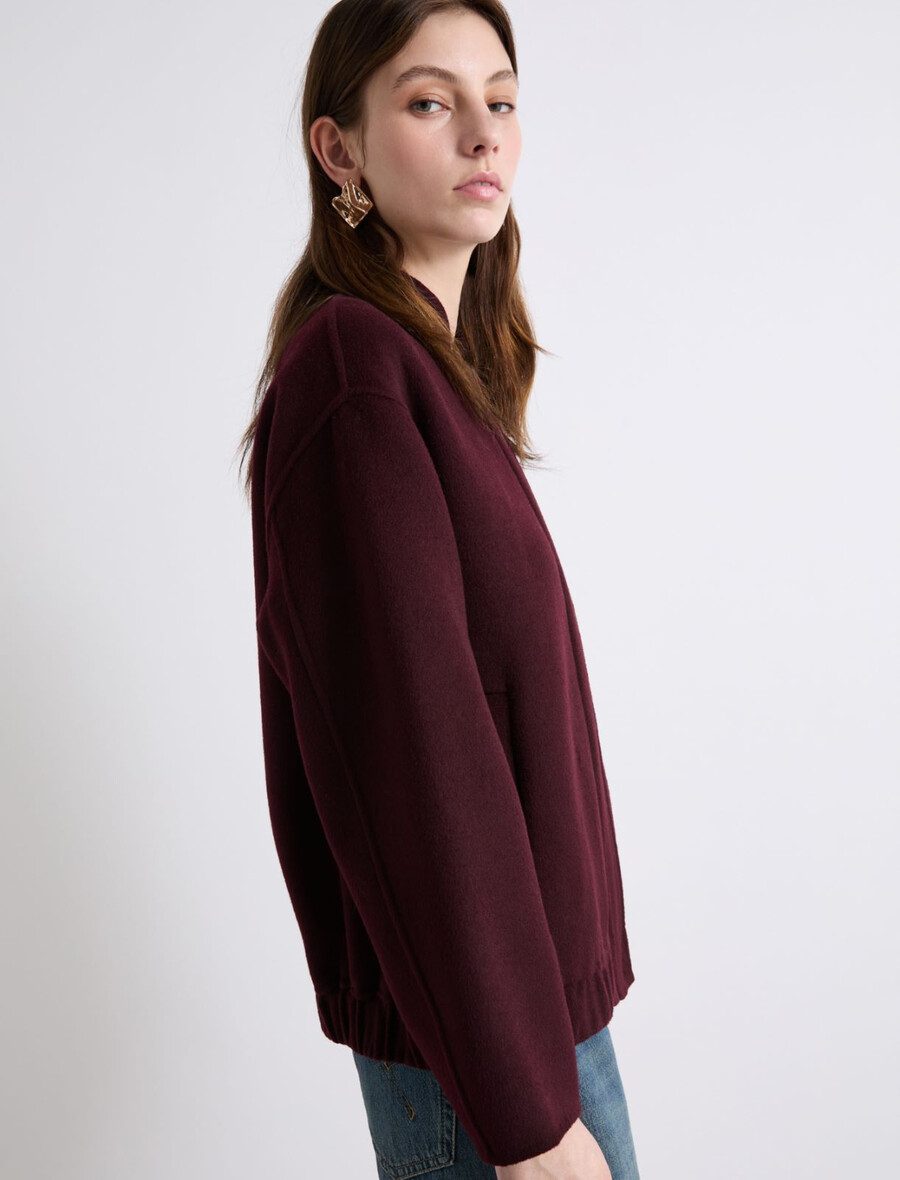 bomber jakna iz volnene mešanice - bordo