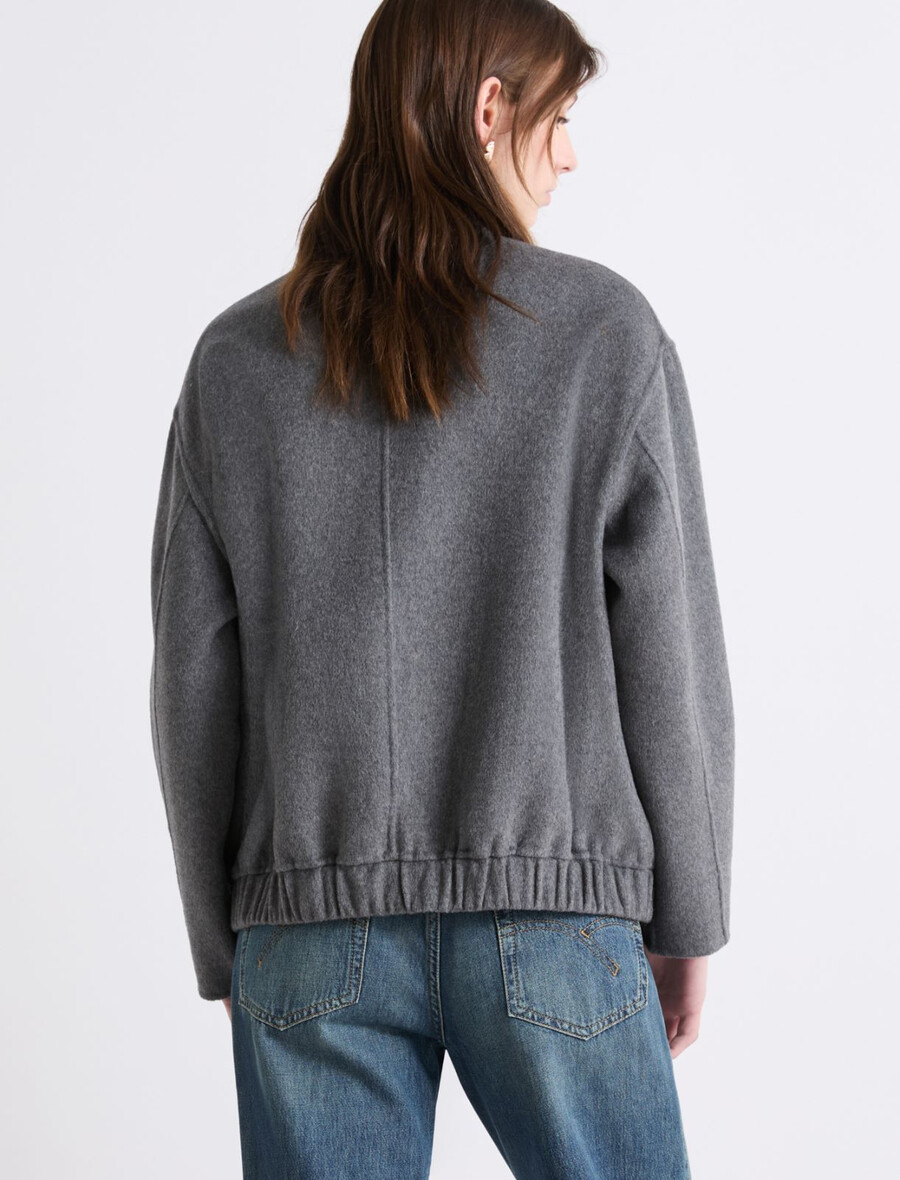 bomber jakna iz volnene mešanice - srednje siva