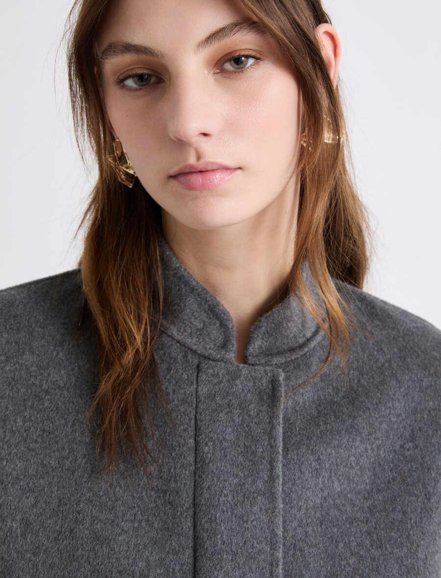 bomber jakna iz volnene mešanice - srednje siva