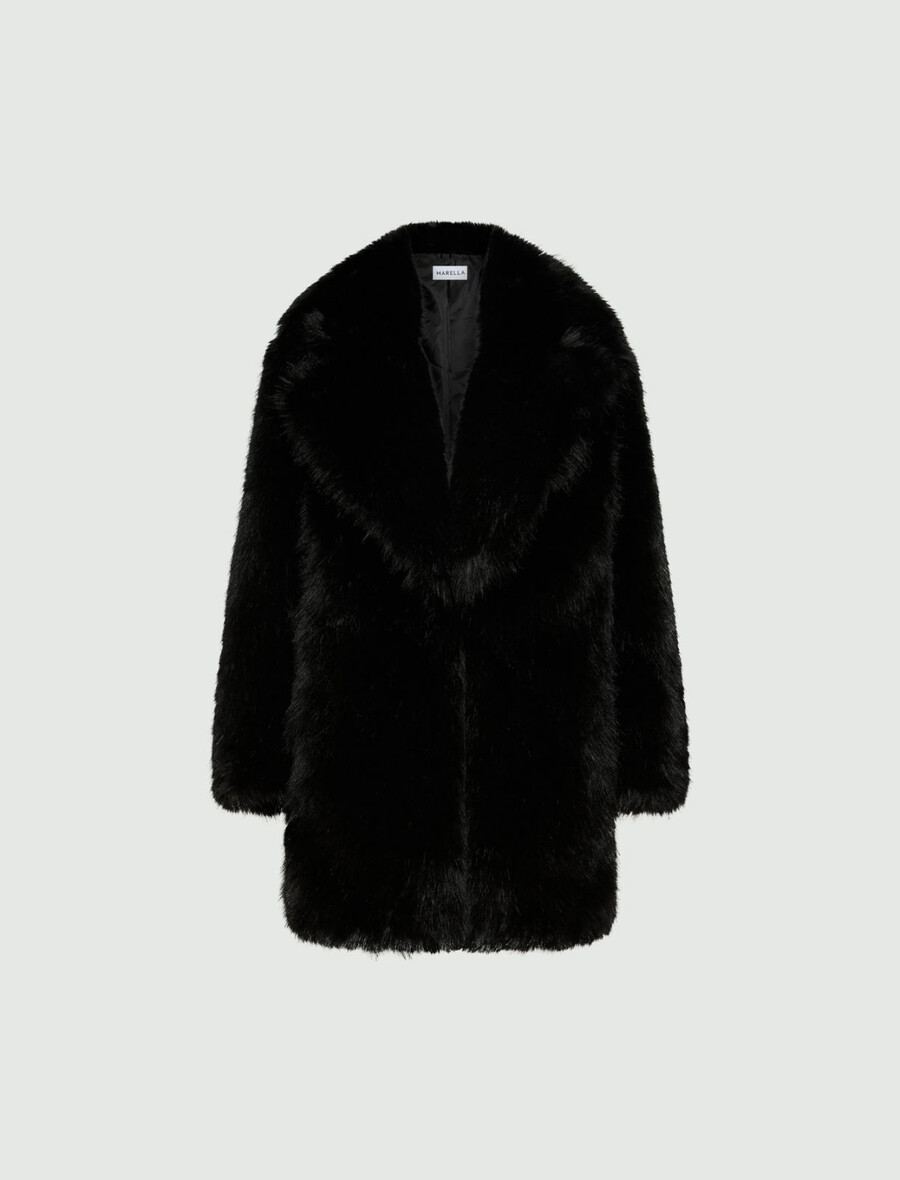 prevelik pleten puhast jopič - Črna