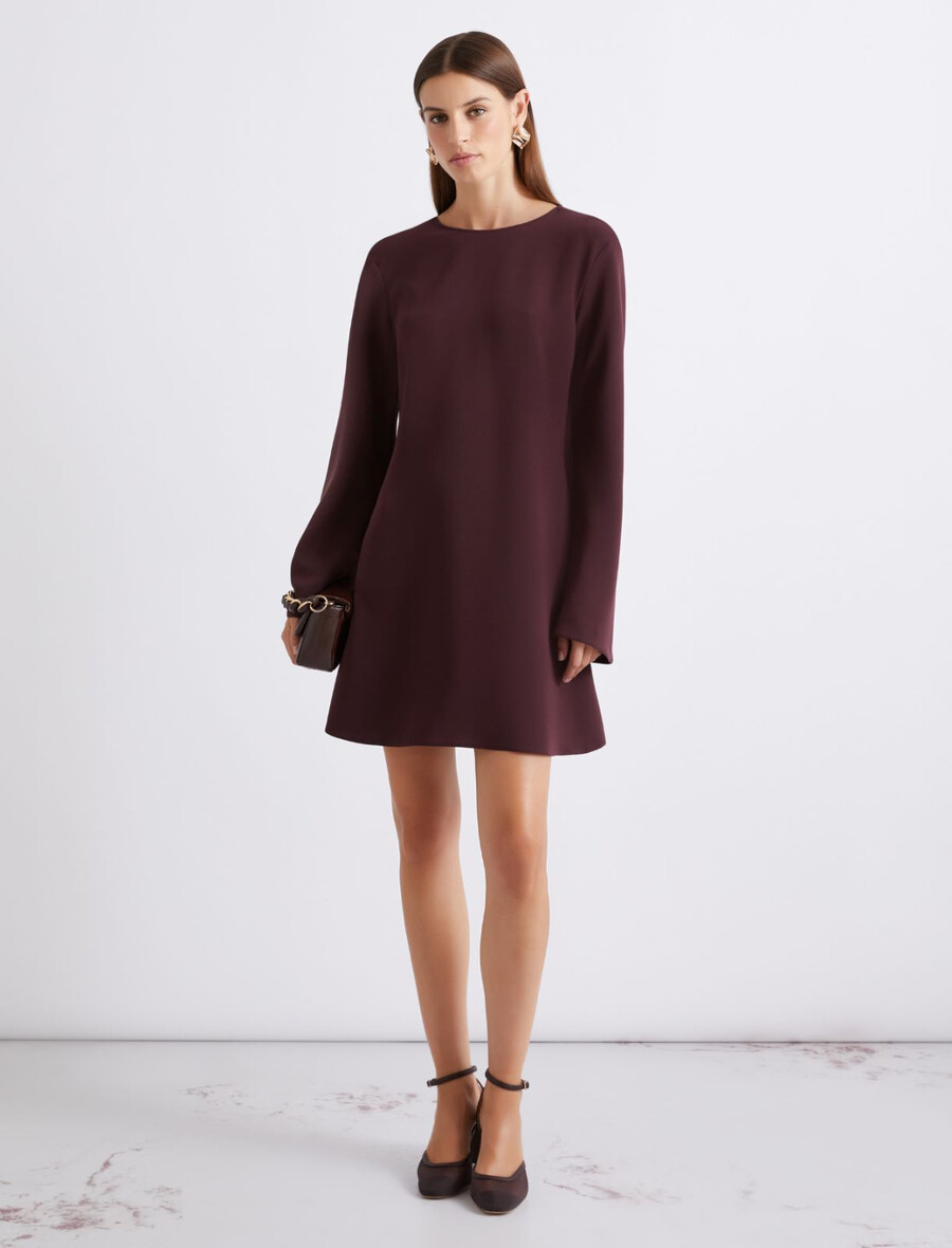 raztegljiva obleka iz kadija - bordo