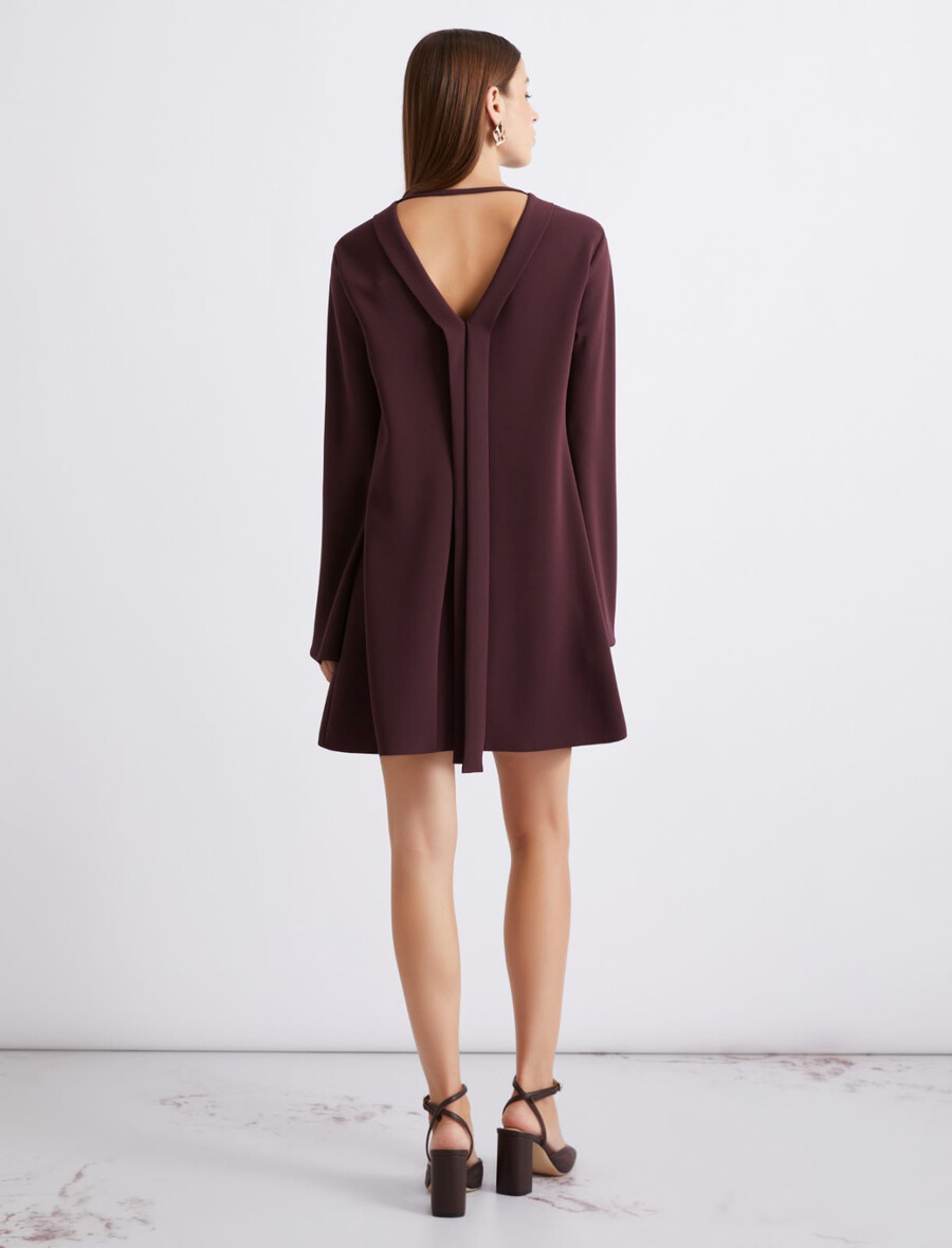 raztegljiva obleka iz kadija - bordo