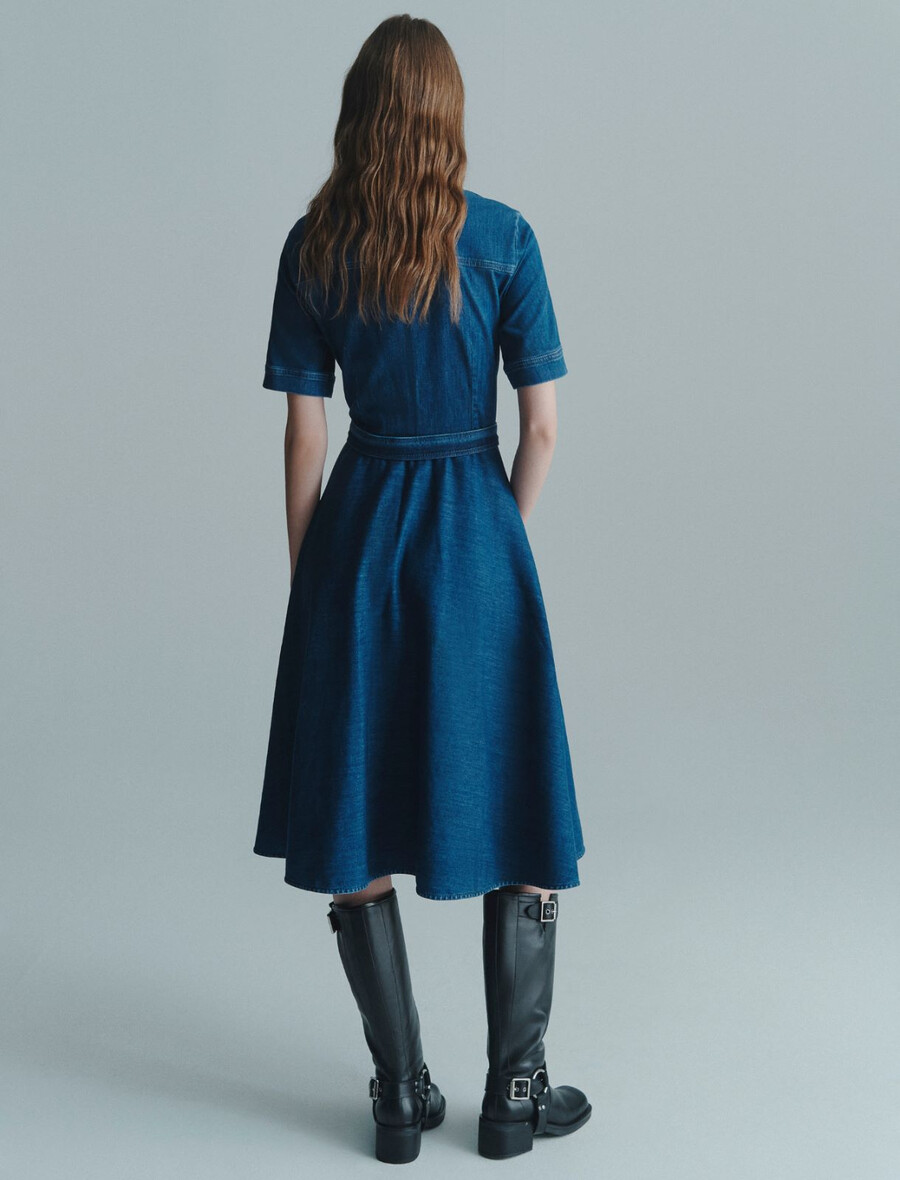 džins srajčna obleka - modre kavbojke