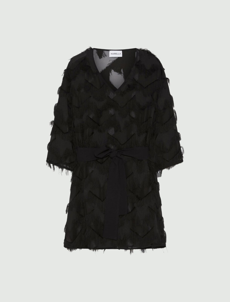 mini obleka fil coupé - Črna