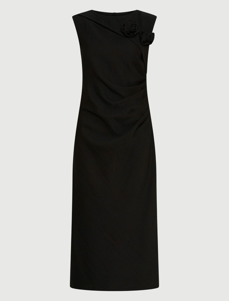 oprijeta obleka iz sobolja - Črna