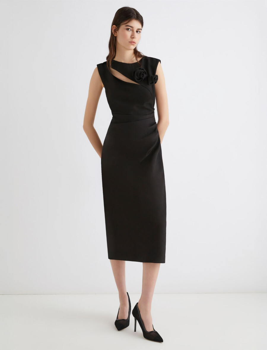 oprijeta obleka iz sobolja - Črna