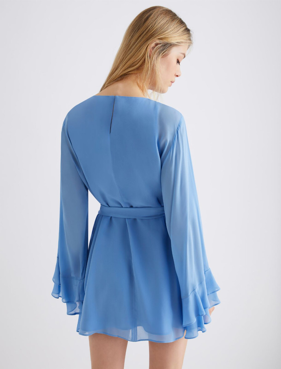 obleka iz viskoznega žoržeta - svetlo modra