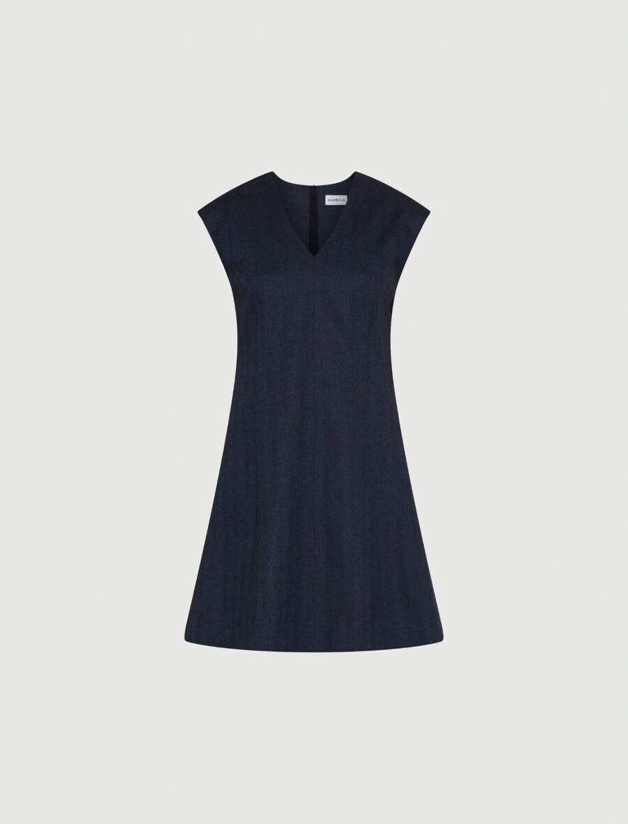 obleka v videzu kavbojk - temno modra