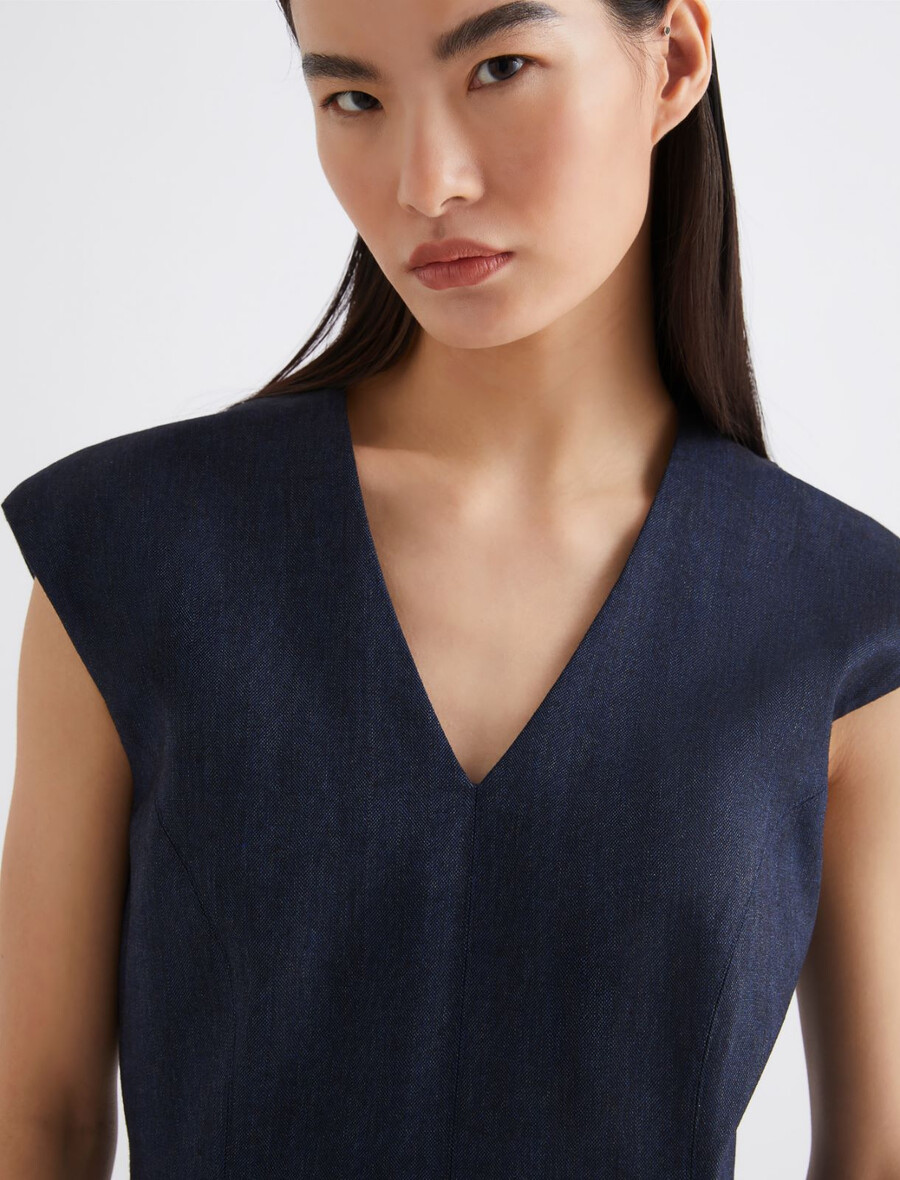 obleka v videzu kavbojk - temno modra