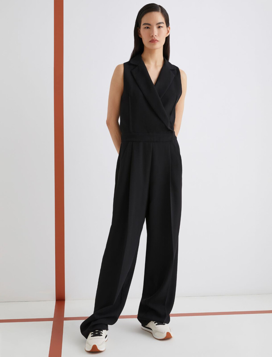 kombinezon brez rokavov - Črna