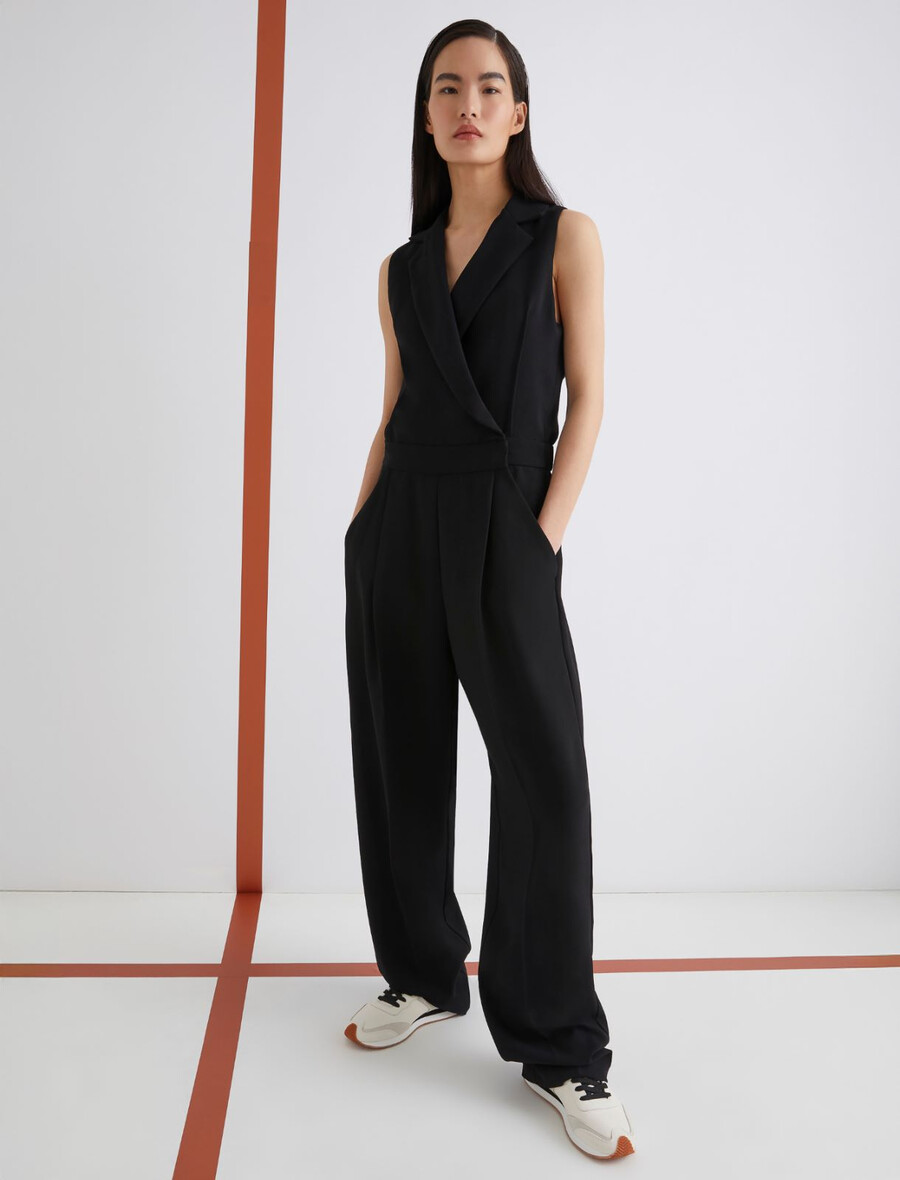 kombinezon brez rokavov - Črna