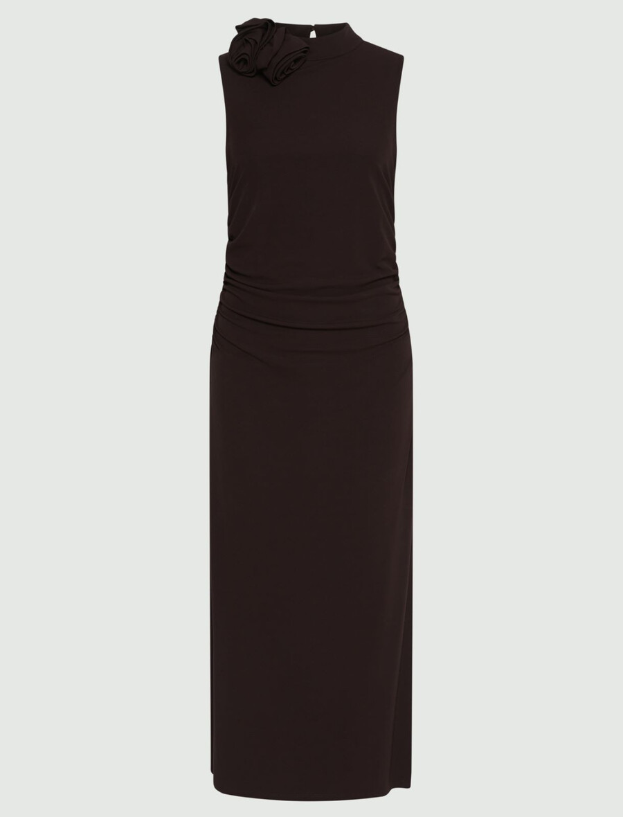 obleka iz džersija brez rokavov - temno vijoliČna