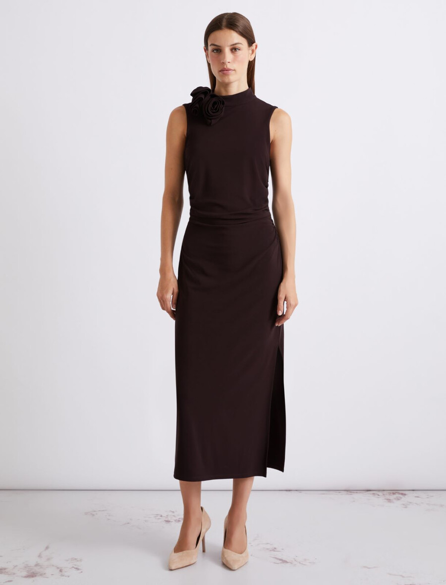 obleka iz džersija brez rokavov - temno vijoliČna