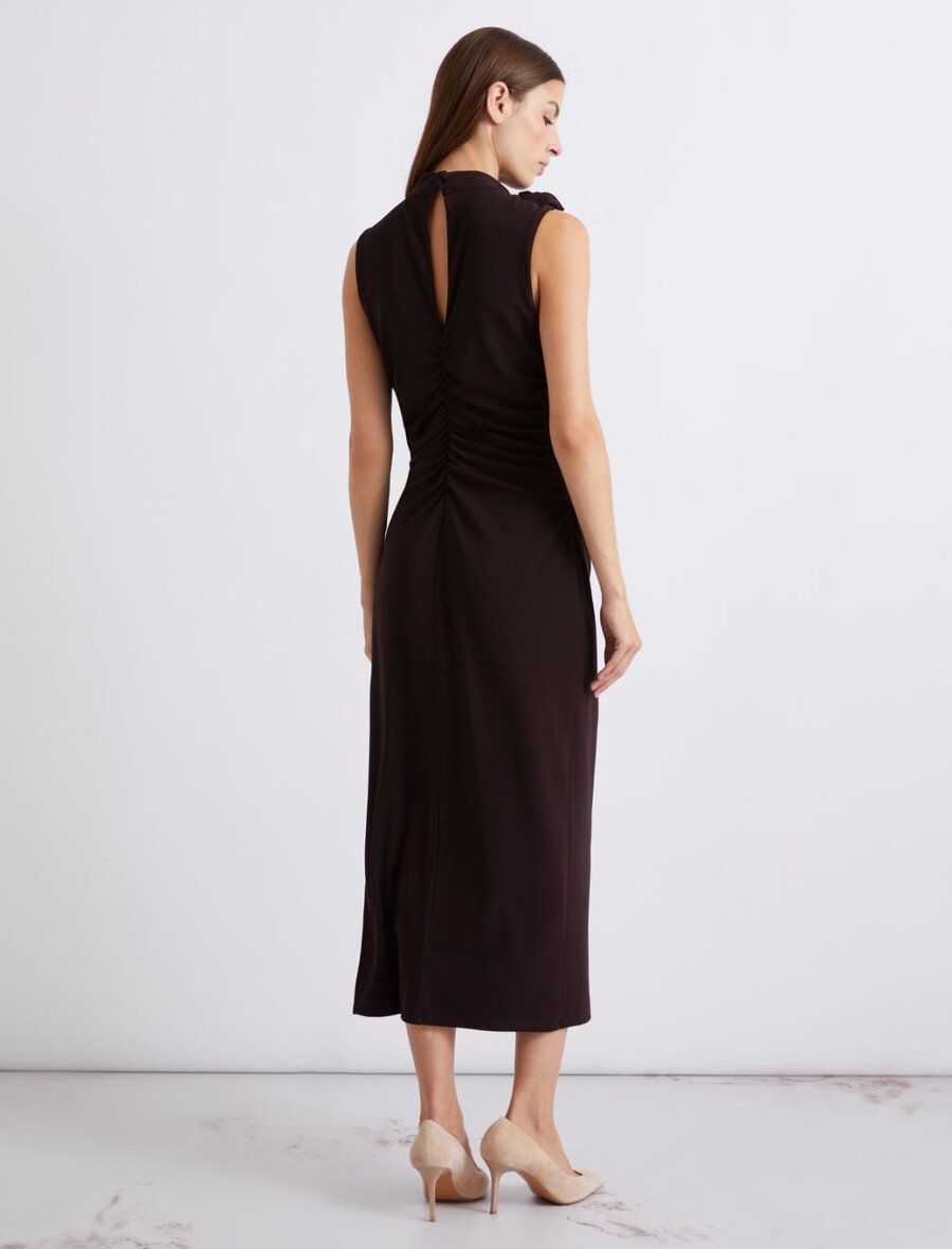 obleka iz džersija brez rokavov - temno vijoliČna