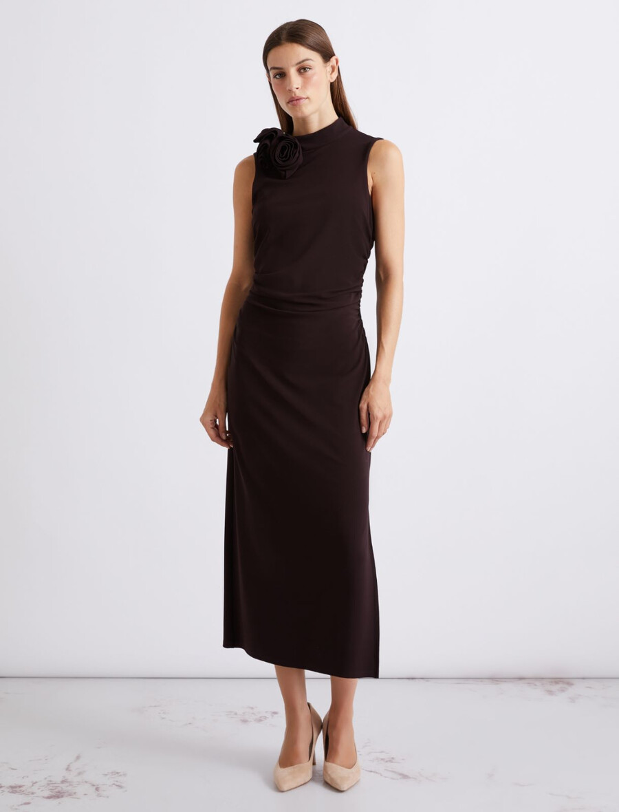 obleka iz džersija brez rokavov - temno vijoliČna