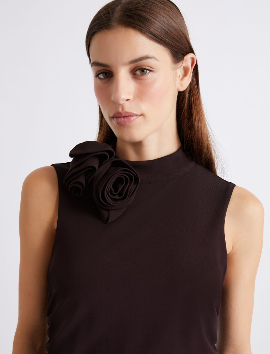 obleka iz džersija brez rokavov - temno vijoliČna