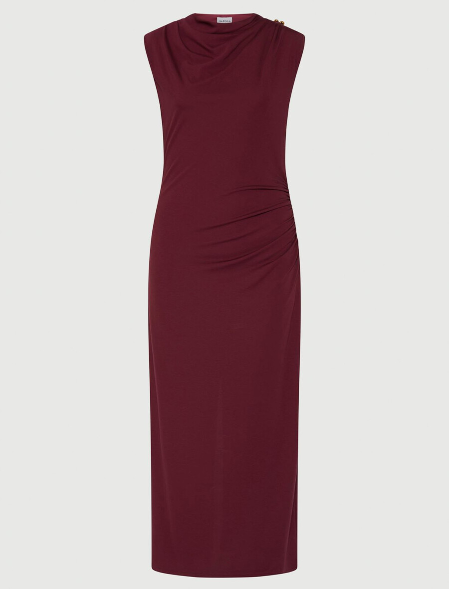 oprijeta obleka iz džersija - bordo