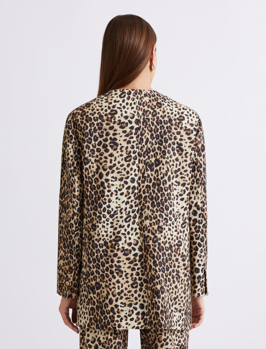 suknjič iz mešanice lanu - beŽ