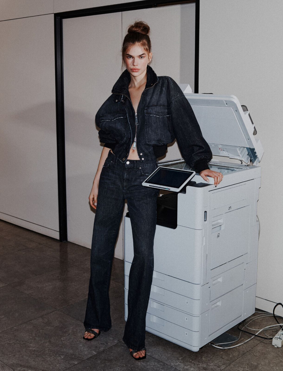 bomber jakna iz džinsa - Črna