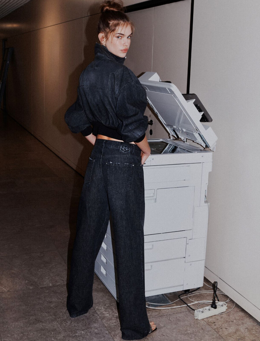 bomber jakna iz džinsa - Črna