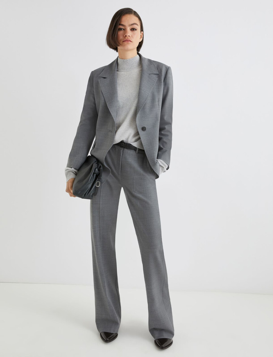 jakna s polpasom - melange grey