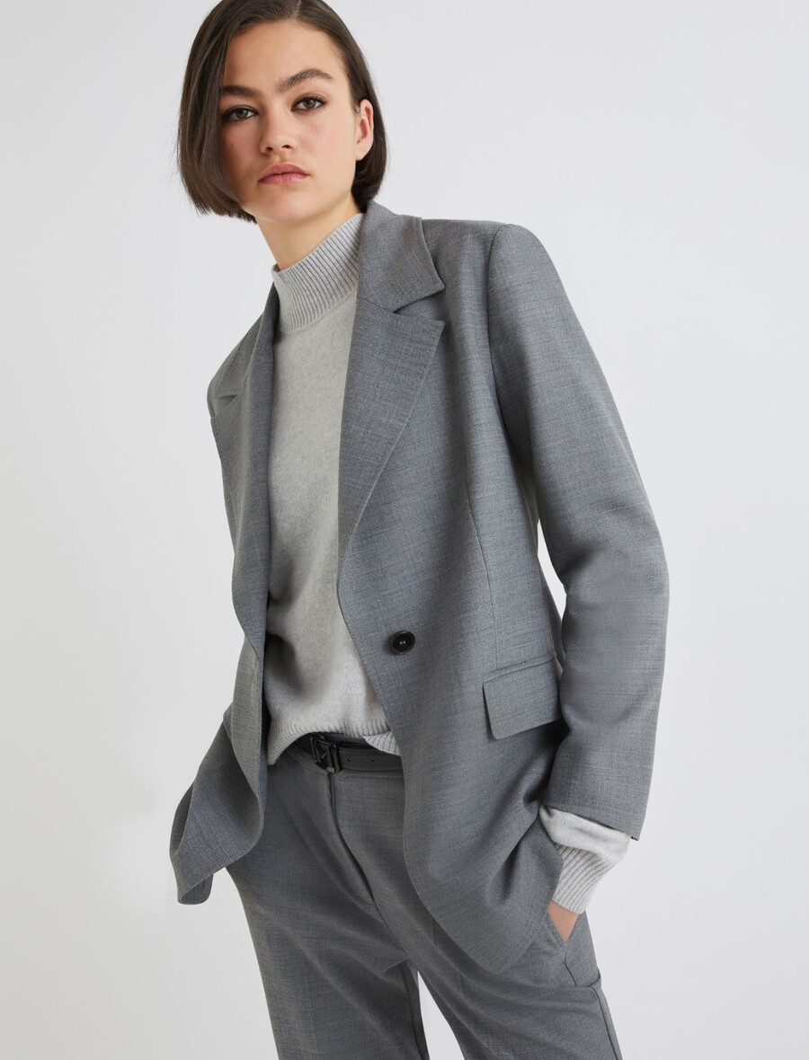 jakna s polpasom - melange grey