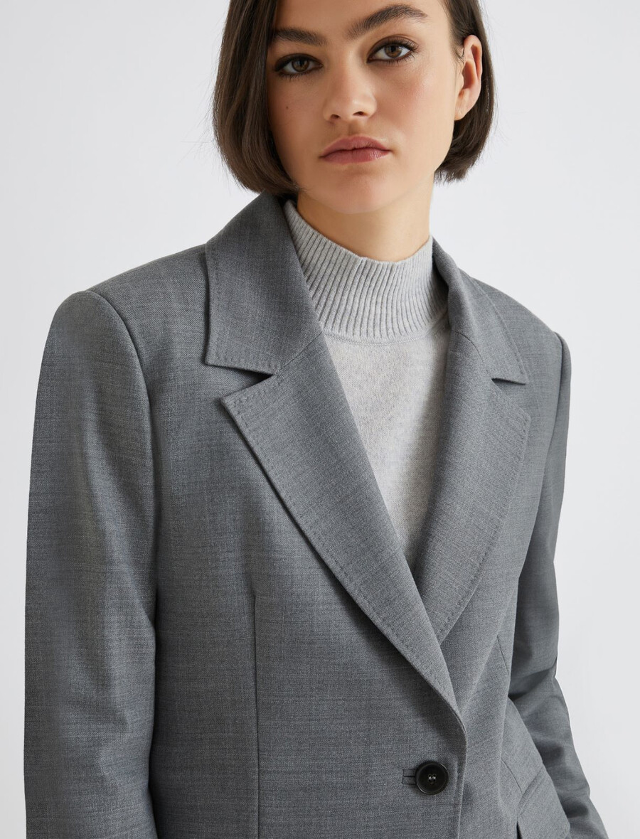 jakna s polpasom - melange grey