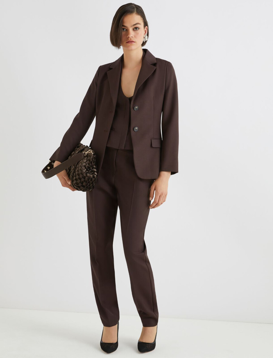 brezrokavnik z odprtim hrbtom - rjav